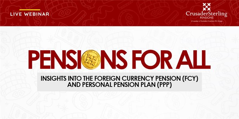 Website page header for pensions for all webinar by CrusaderSterling Pensions. pension company in nigeria